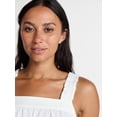 thumbnail image 5 of Time and Tru Women’s Eyelet Trim Cotton Tank Top, Sizes XS-XXXL, 5 of 6