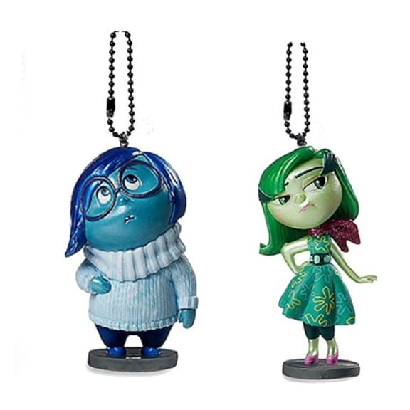 Sadness & Disgust PVC Keychain Dangler Charm Figure Figurine Inside Out