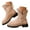 Beige, variant on Women Suede Ankle Boots Warm Fur Lined Lug Sole Non Slip Side Zipper Fashion Winter Snow Boots
