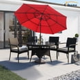 thumbnail image 5 of Clihome  10FT 3-Tiers Vented Round Market Umbrella with Crank Lift Red, 5 of 5