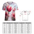 thumbnail image 2 of Tulip T-Shirt O Neck Retro Print Big Size T-Shirts Short Sleeve Tees Womens Pretty Design, 2 of 5