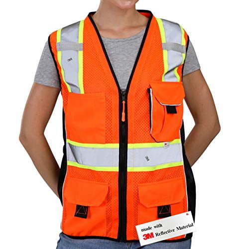 High Visibility Women Safety Vest Reflective Breathable Mesh Work Vest For Lady 