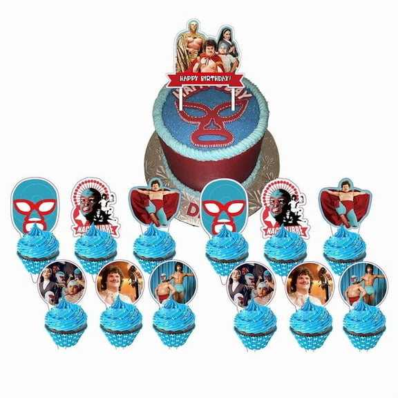 Nacho Libre Cake Topper CupcakeS Set Birthday Party Supplies Decoration Decor Kit