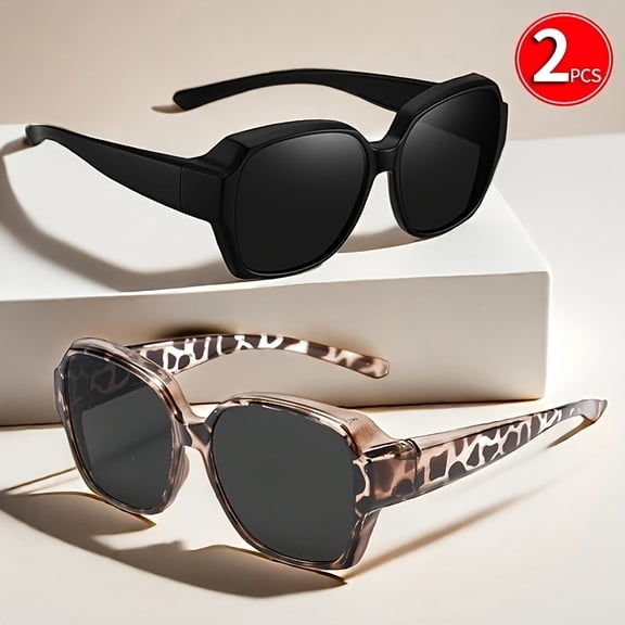 Oversized Frame Vintage Unisex Polarized Sunglasses, ideal for daily outdoor wear, driving and party occasions, works well as stylish photo props and thoughtful holiday gifts for your family, relativ