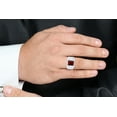 thumbnail image 6 of AFFY 8x10 mm Simulated Birthstone Men's Ring Garnet In 14K White Gold Plated 925 Sterling Silver. Ring Size 10, 6 of 6