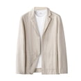 thumbnail image 2 of LOVZFMLL Vestes pour Hommes Homme Mode Décontracté Confortable Uni Manches Longues Col Rabattu Manteau Décontracté Blazer, 2 of 7
