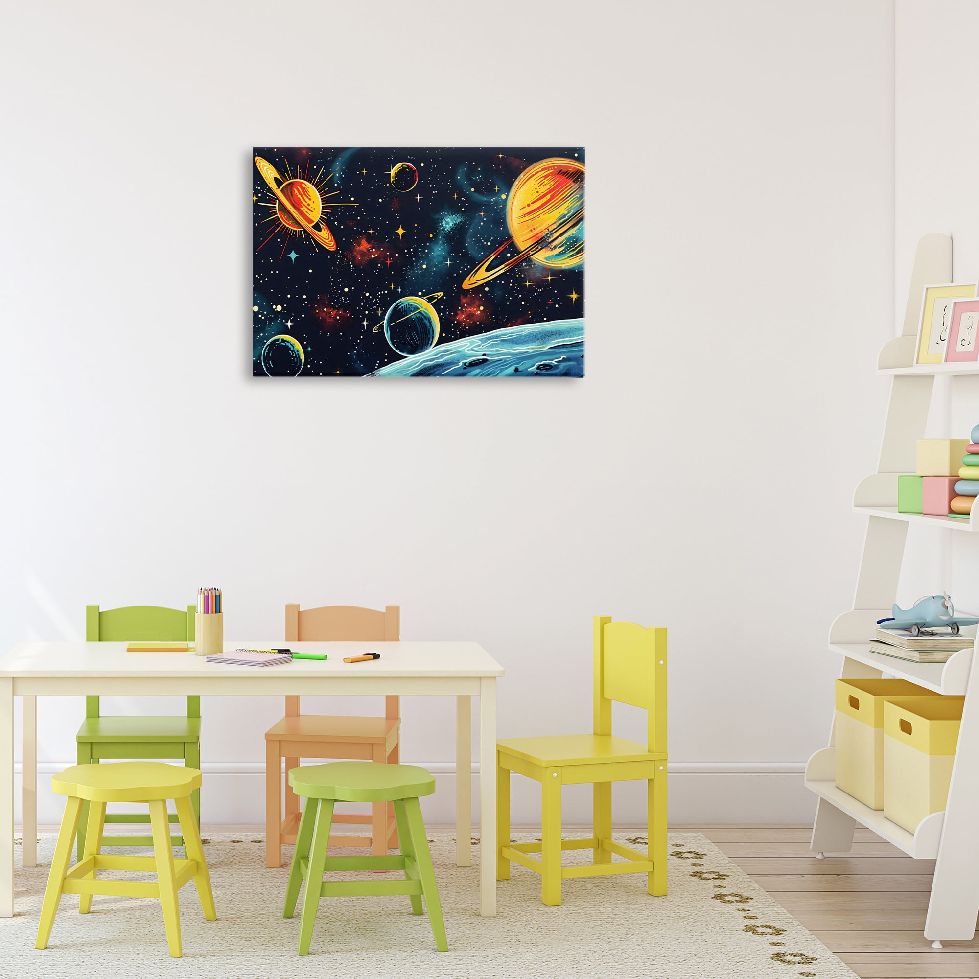 Stupell Industries Black Lit Galaxy Panorama Canvas Wall Art, design by Creative Studio