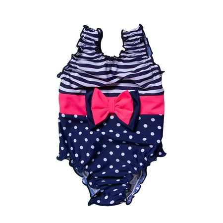 

Girls Swimming Striped Born Backless Baby Swimsuit Summer Sleeveless Siamese Girls Swimwear Holiday