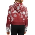 thumbnail image 2 of Uourmeti Christmas Snowflake Kids Comfy Casual Sweatshirt with Pocket Half Zipper Design Oversize Plus Size Long Sleeve for Fall School Size 11-12 Red, 2 of 7