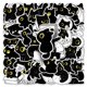 thumbnail image 1 of Paquete de pegatinas de gato negro, 50 unidades, dibujos animados con diseño de gato dibujado a mano, 1 of 2