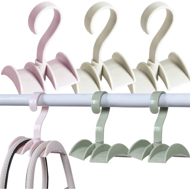 Perchero giratorio para bolsos, 6 piezas, gancho giratorio para colgar en armario, gancho para colgar cinturones, estante giratorio para guardar bolsos, percha de plástico giratoria para bolsos.