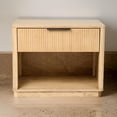 thumbnail image 3 of Benjara Noe Celia 32" Nightstand- 1 Drawer- Shelf- Metal- Natural Solid Wood, 3 of 6