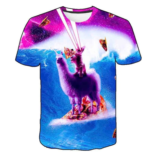 Camisetas con estampado de dibujos animados para niños y niñas, camisetas de manga corta para niños, ropa de verano para niños y gatos Gao Jinjia LED
