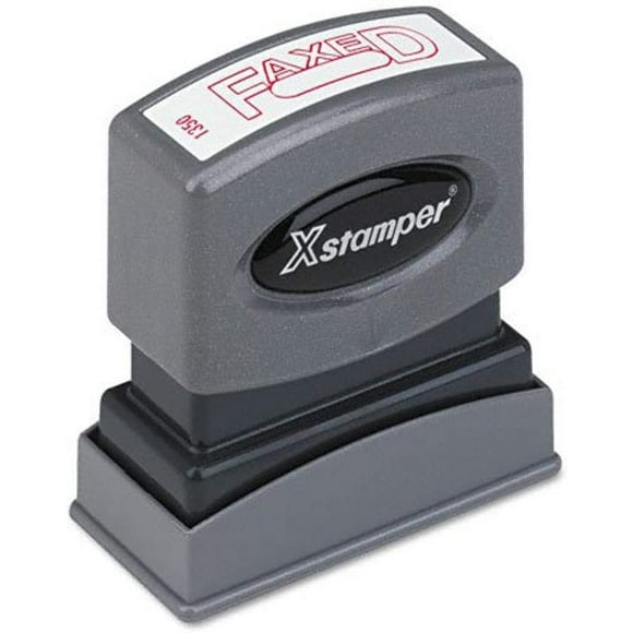 Xstamper One-Color Title Message Stamp, "Faxed, " Pre-Inked/Re-Inkable, Red (1350)