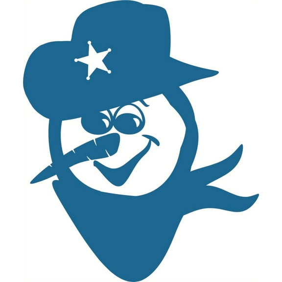 Snowman Cop Sheriff - Winter Seasonal Kids Boy Girl Room Sticker Vinyl Wall Decal 12 X 18 Inches