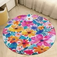 thumbnail image 4 of Floral Colorful Flower Round Rugs -Washable Non-Slip Small Round Area Rug Throw Soft Circle Rugs for Bedroom, Modern Print Indoor Carpet for Entryway Sofa Living Room, 4 of 6