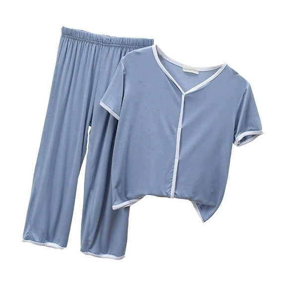 Bearichfupo Children's Short Sleeve Shirt Pants Set Summer Thin Boy And Girls Solid Color Home Wear Loose Casual Suit,2 Piece Set,Sizes 18-24M