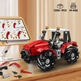 thumbnail image 5 of Wheeled Tractor Building Block Kits, 360° Fully Movable Red Farm Tractor with Remote Control, Gift for Age 14+/Adult Collections Enthusiasts (1392+ PCS), 5 of 6