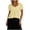 Yellow, variant on Women's V Neck Puff Sleeve Ruffled Babydoll Loose Fit Casual Tops for Women Daily Wear