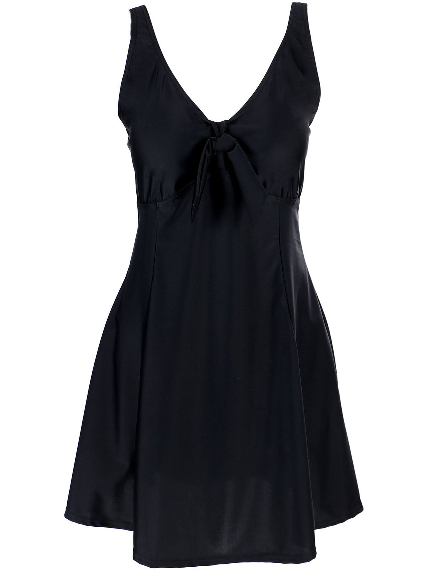 black swim dress plus size