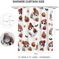 thumbnail image 3 of Halloween Shower Curtain Cute Ghost Shower Curtain Pumpkin Maple Leaves Bat Spooky Halloween Festival Holiday Bathroom Decor Waterproof Fabric Washable with Hooks 72x72 in(White), 3 of 6