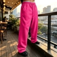 thumbnail image 5 of Leidass Men Mens Baggy Sweatpants Wide Leg Loose Fit Streetwear Athletic Drawstring Workout Pants with Pockets Hot Pink XL, 5 of 8