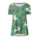 thumbnail image 3 of Blusa de manga corta con estampado de cuello redondo informal para mujer a la moda, Tops de verano OAVQHLG3B Store lin121212, 3 of 3