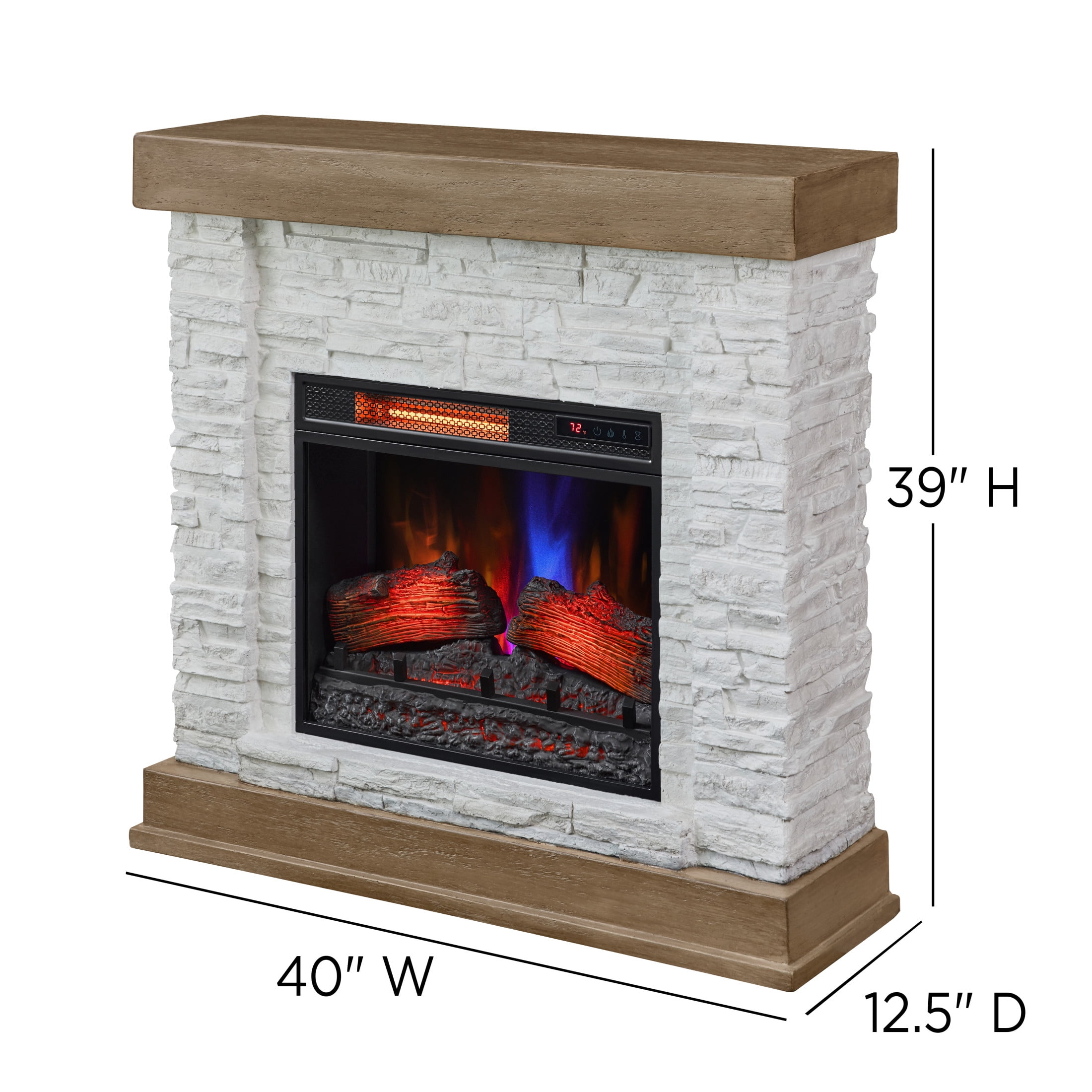 duraflame® Wall Mantel Electric Fireplace, Rustic White
