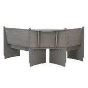 Linon Talon Pine Wood Corner Dining Nook Set with Storage in Gray Finish