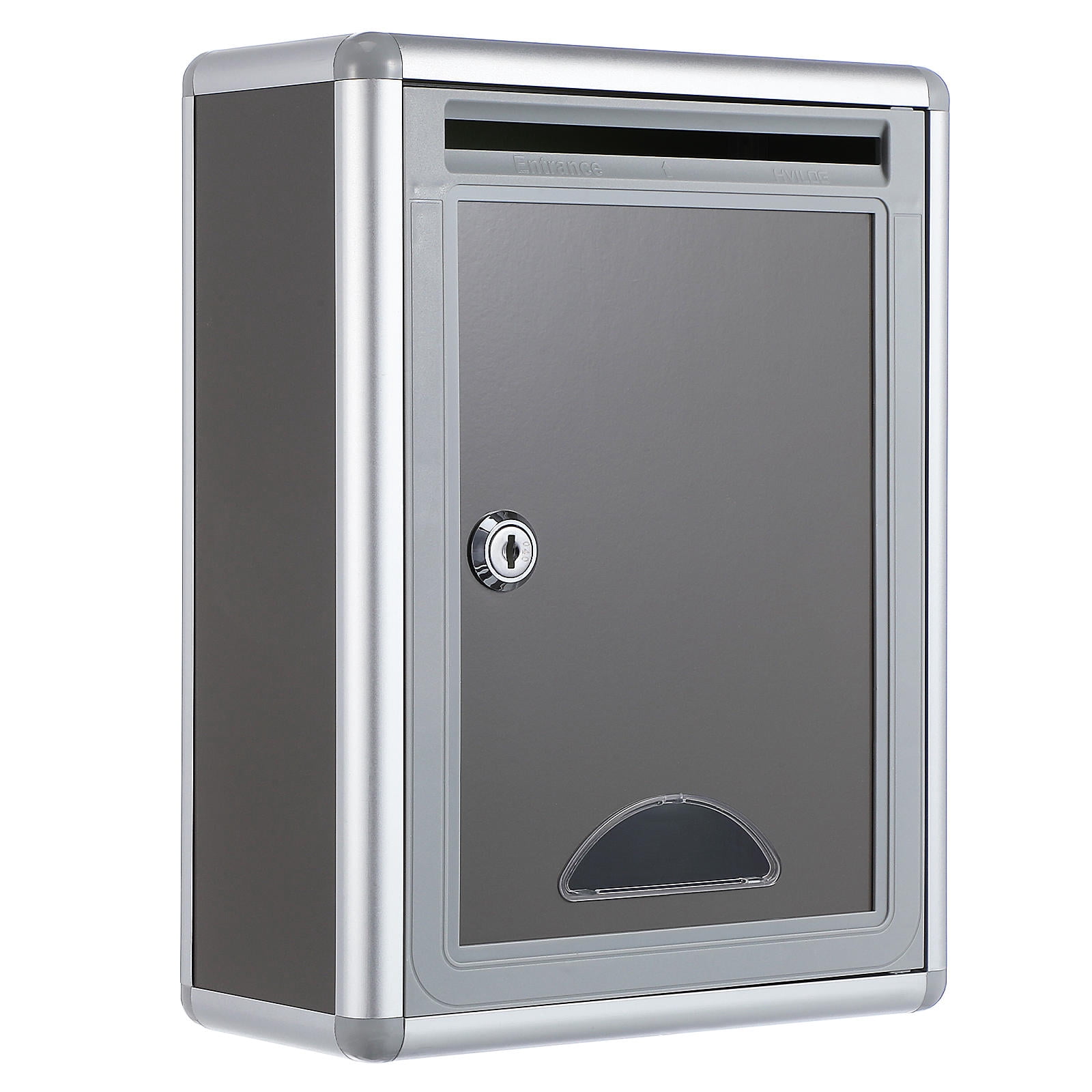 Pawsdot Aluminium Alloy Mailbox Grey for Storage Use Lightweight Waterproof with Lock