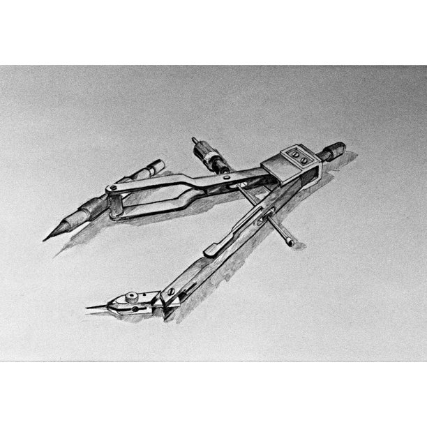 Compass Geometry Drawing Pencil Pencil Drawing-20 Inch By ...