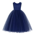 thumbnail image 2 of Ekidsbridal V-Back Satin Tulle Flower Girl Dresses Pretty Princess Gown Communion Baptism 219T 8, 2 of 3