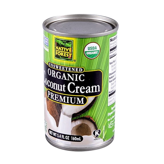 Native Forest Organic Premium Coconut Cream, Unsweetened, 5.4 oz Pack of 12