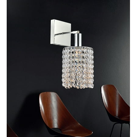 Eurofase Lighting Crystal Sconce - Crystal World 1 Light Chrome Bathroom Sconce
