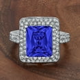 thumbnail image 2 of ELYA Jewelry Women's Radiant-Cut Blue Cubic Zirconia Sterling Silver Ring, 2 of 4