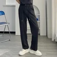 thumbnail image 5 of Pantalones rectos de verano de color sólido para hombre, pantalones de traje negros para hombre 2024, pantalones formales coreanos, reseñas de muchas prendas de diseñador finas, 5 of 5
