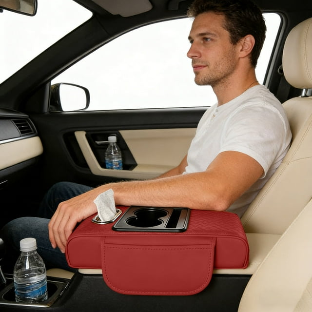 BotaniNest 2026 Center Console Cover 4 In 1 Center Armrest Cushion With Cup Holder & Phone Holder Universal Armrest Storage Protector For Vehicles (7 Styles)