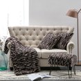 thumbnail image 1 of Home Soft Things Tip Printing Light Faux Fur Throw Pillow Shell Ottoman 4 Piece Set, 1 of 2