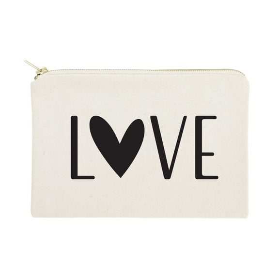 Love Cotton Canvas Cosmetic Bag