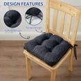 thumbnail image 4 of Chair Cushions for Dining Chairs Set of 6, Kitchen Chair Cushions, Chair Pads with Ties and Non Slip Backing, Tufted Memory Foam Seat Cushion 6 Pack, 15.5" x 15.5" x 4", Navy Blue, 4 of 10