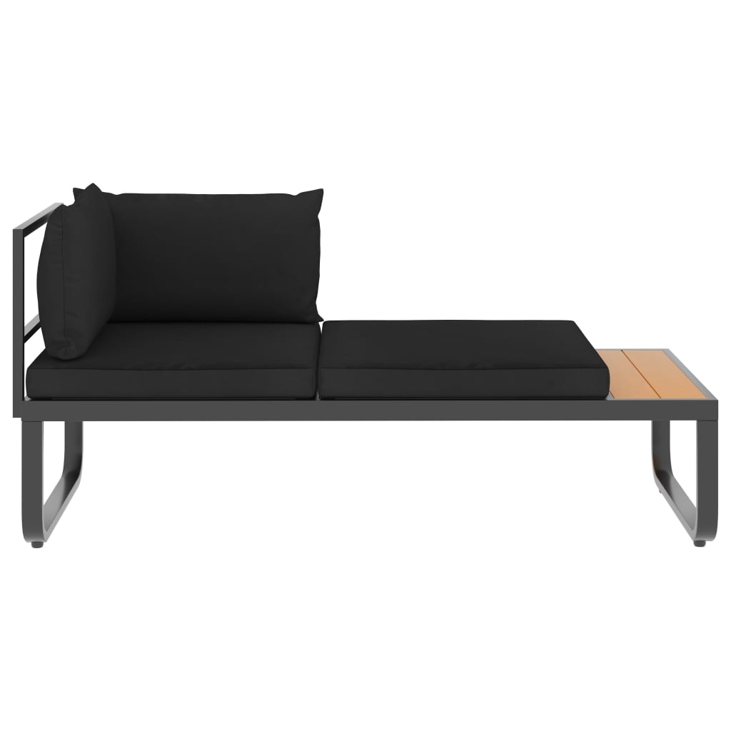 vidaXL 4 Piece Patio Corner Sofa Set with Cushions Aluminum and WPC - image 4 of 11