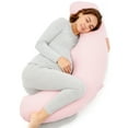 thumbnail image 1 of Momcozy Body Pillow for Pregnancy, Pregnancy Pillows for Women Sleeping with Cover, Pink, 1 of 11