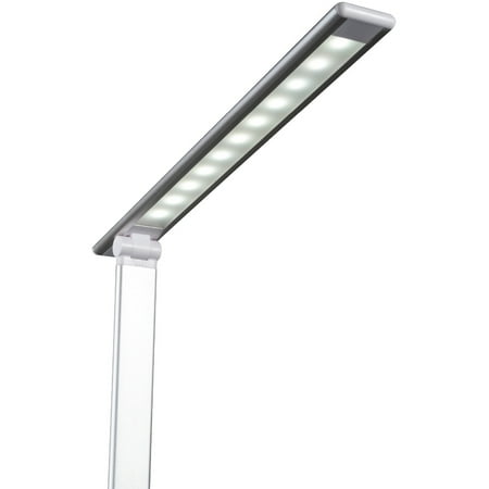 OttLite - Entice LED Desk Lamp with Wireless Charging - Silver