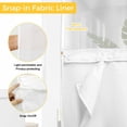 thumbnail image 3 of No Hook Orange Striped Shower Curtain with Snap in Liner Set, Abstract Modern Geometric Stripes Waterproof Fabric Bathroom Curtains with See Through Top Window, Hotel Style Long 72 x 78 Inch, 3 of 9