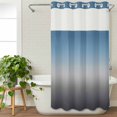 thumbnail image 3 of Grey Ombre No Hook Shower Curtain Waterproof,Bathroom Curtains with Snap in Liners and See Through Top Window,Navy Blue Gray Gradient Modern Abstract Art Hotel Style Bathtub Curtains Shower 36"Wx78"L, 3 of 8