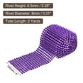 thumbnail image 2 of 2 Yards Sew Stitch on Cone Spikes Studs, 12Rows Plastic Flat Back Spike Rivet Punk Trim Ribbon, Purple, 2 of 6