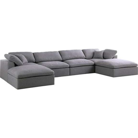 Trent Home Contemporary Gray Durable Linen Fabric Cloud Modular Sectional