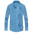 thumbnail image 1 of Tshirts Shirts for Men Button Down Solid Color V Neck Robe Classic Wear Navy Mens Fall Clothes size XXXL, 1 of 7