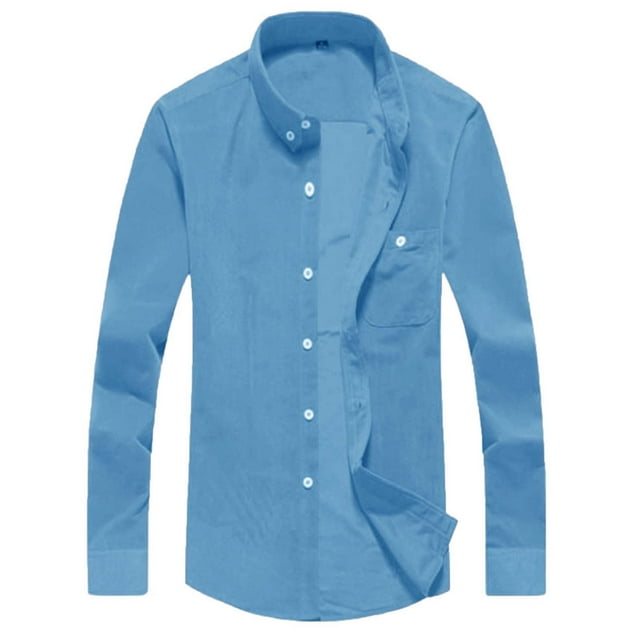 Tshirts Shirts for Men Button Down Solid Color V Neck Robe Classic Wear Navy Mens Fall Clothes size XXXL