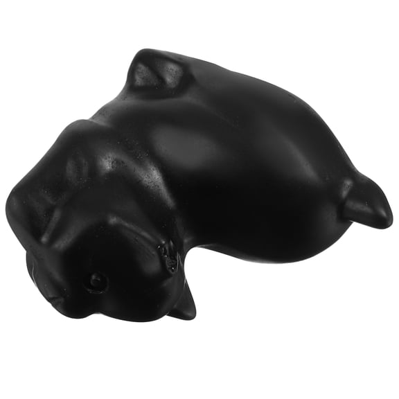 BESTYASH Shui Wealth Natural Black Obsidian Stone Cat Sculpture Home Decor